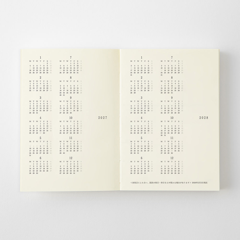 [Pre-Order] MIDORI MD 2027 Notebook Diary A7
