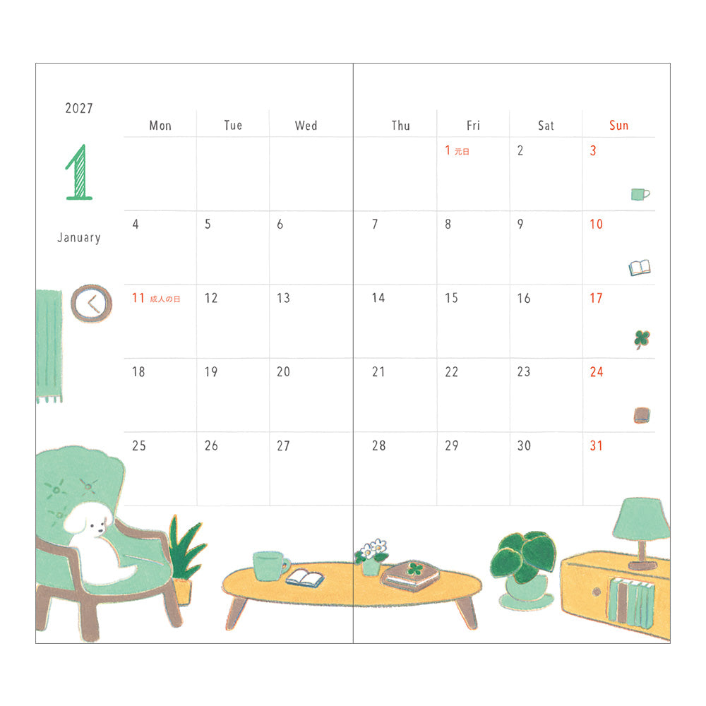 [Pre-Order] MIDORI 2027 Pocket Diary Slim Dog