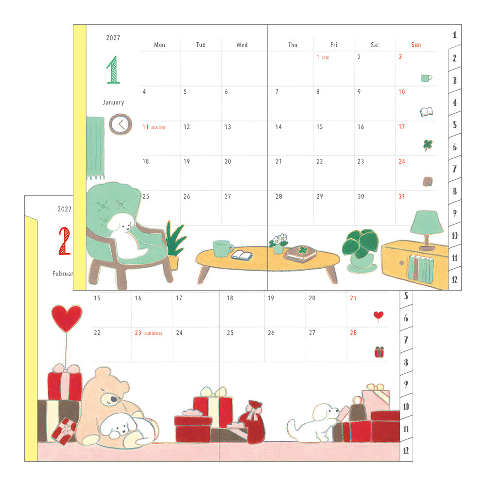 [Pre-Order] MIDORI 2027 Pocket Diary A6 Dog