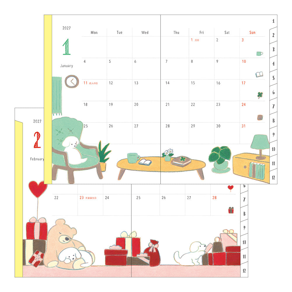[Pre-Order] MIDORI 2027 Pocket Diary B6 Dog