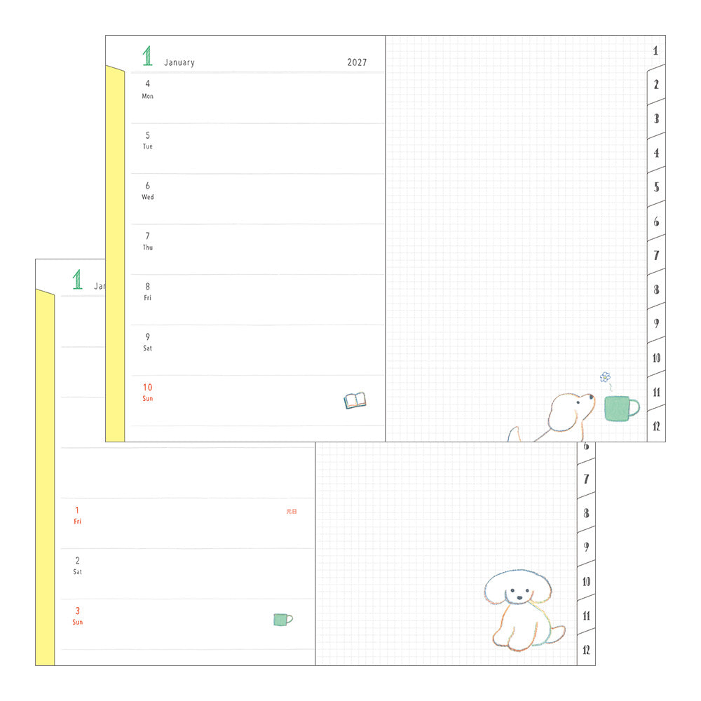 [Pre-Order] MIDORI 2027 Pocket Diary B6 Dog
