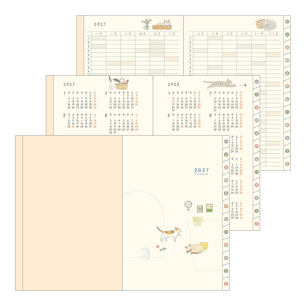 [Pre-Order] MIDORI 2027 Pocket Diary B6 Cat