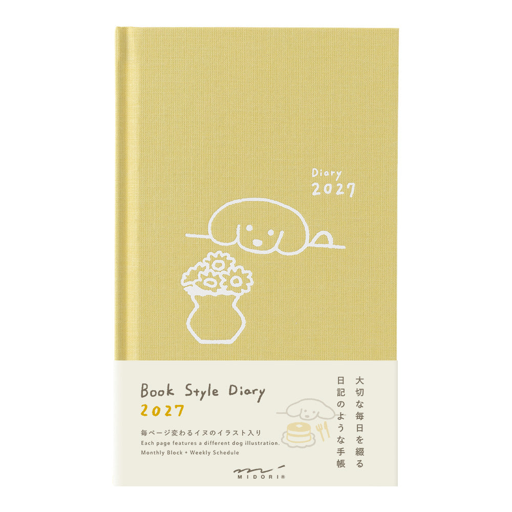 [Pre-Order] MIDORI 2027 Book Style Diary B6 Variant Dog Yellow