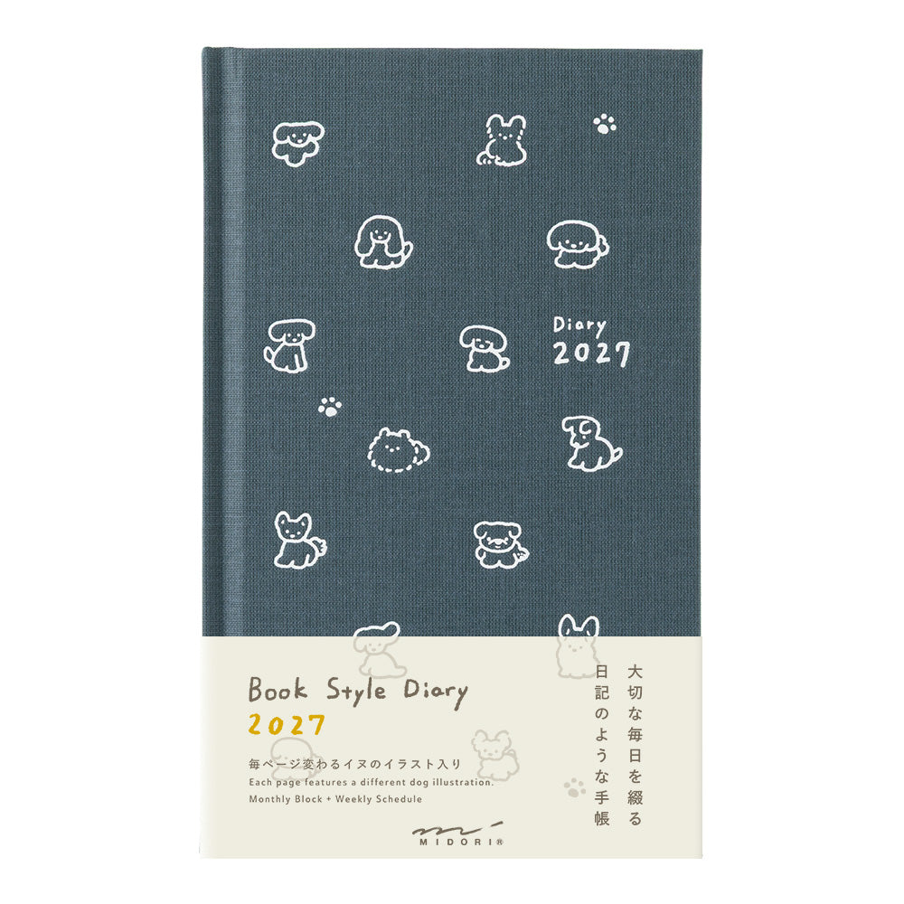 [Pre-Order] MIDORI 2027 Book Style Diary B6 Variant Dog Navy