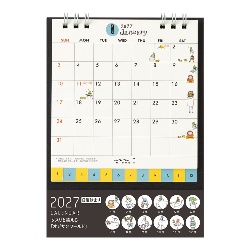[Pre-Order] MIDORI 2027 Calendar Ring S Ojisan