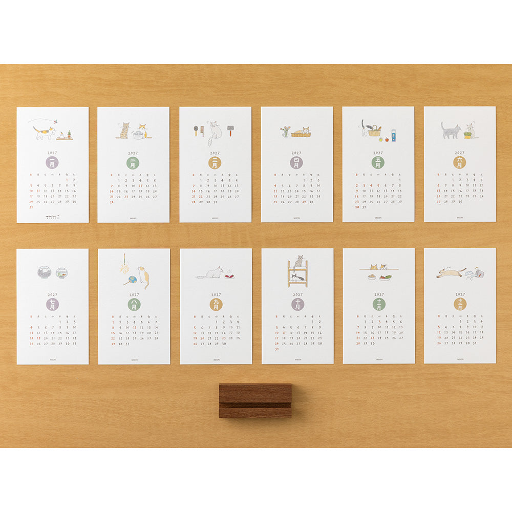 [Pre-Order] MIDORI 2027 Stand Calendar Cat
