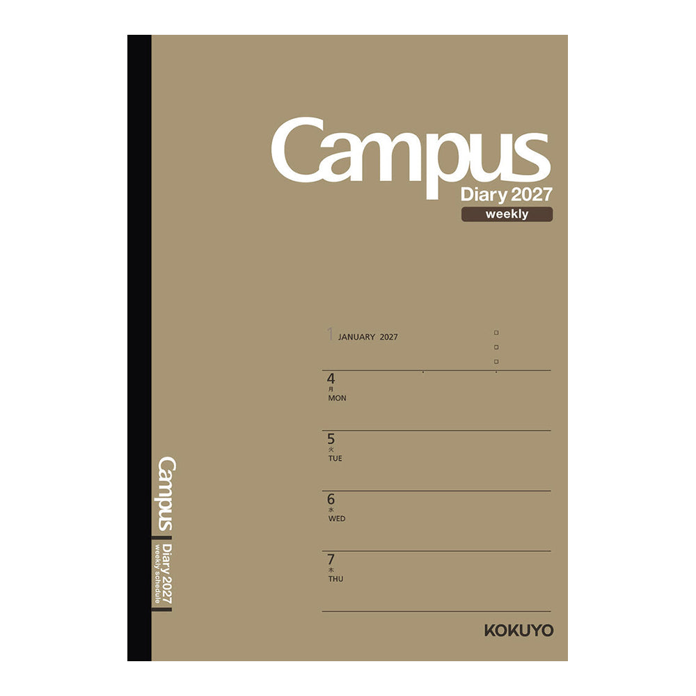[Pre-Order] KOKUYO 2027 Campus Diary Weekly Horizontal A5 Light Brown