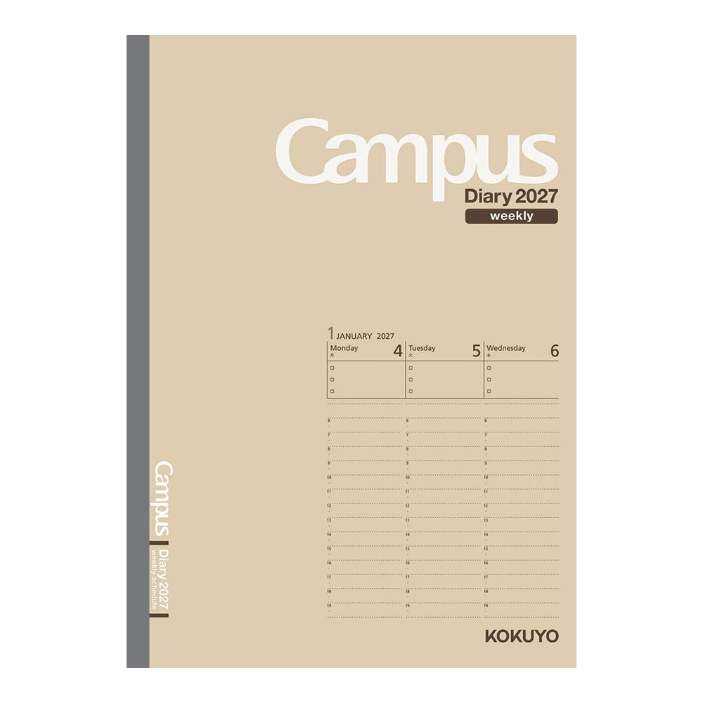 [Pre-Order] KOKUYO 2027 Campus Diary Weekly Vertical B5-S Light Brown