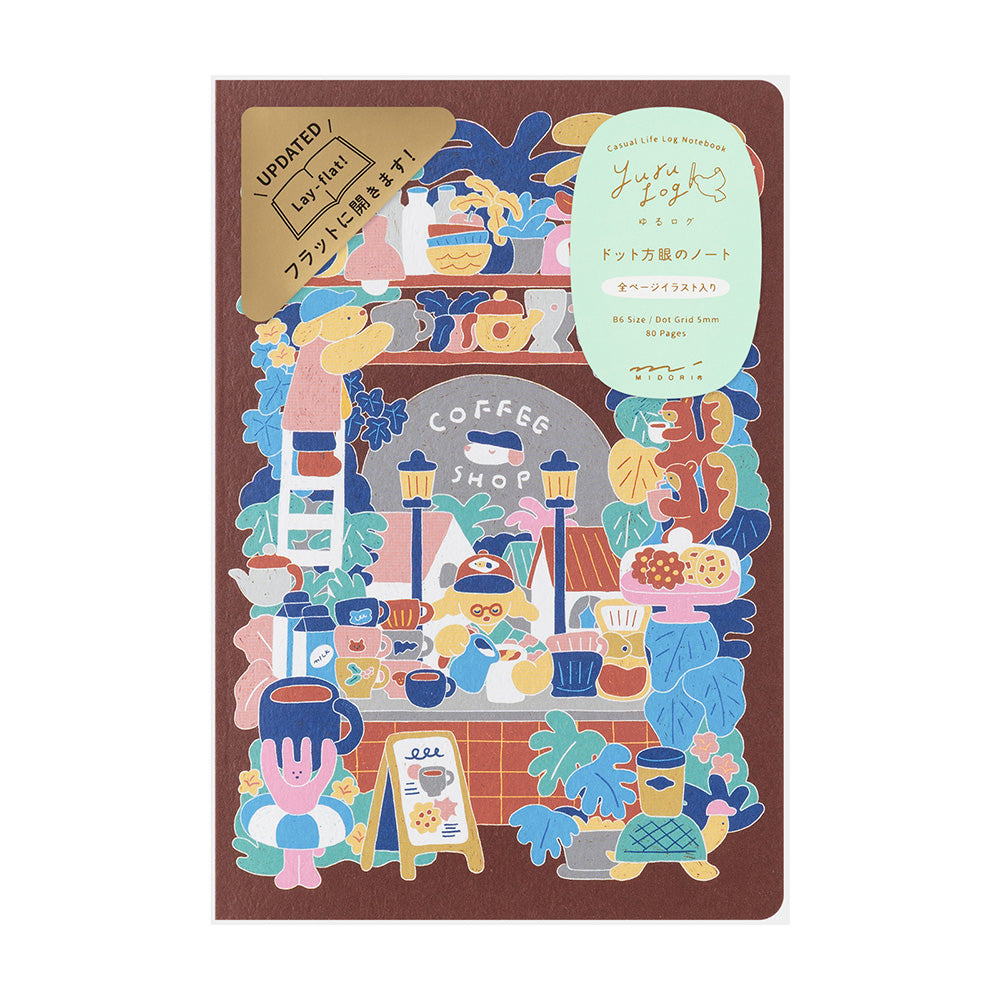 MIDORI Yuru Log Notebook B6 Coffee Shop
