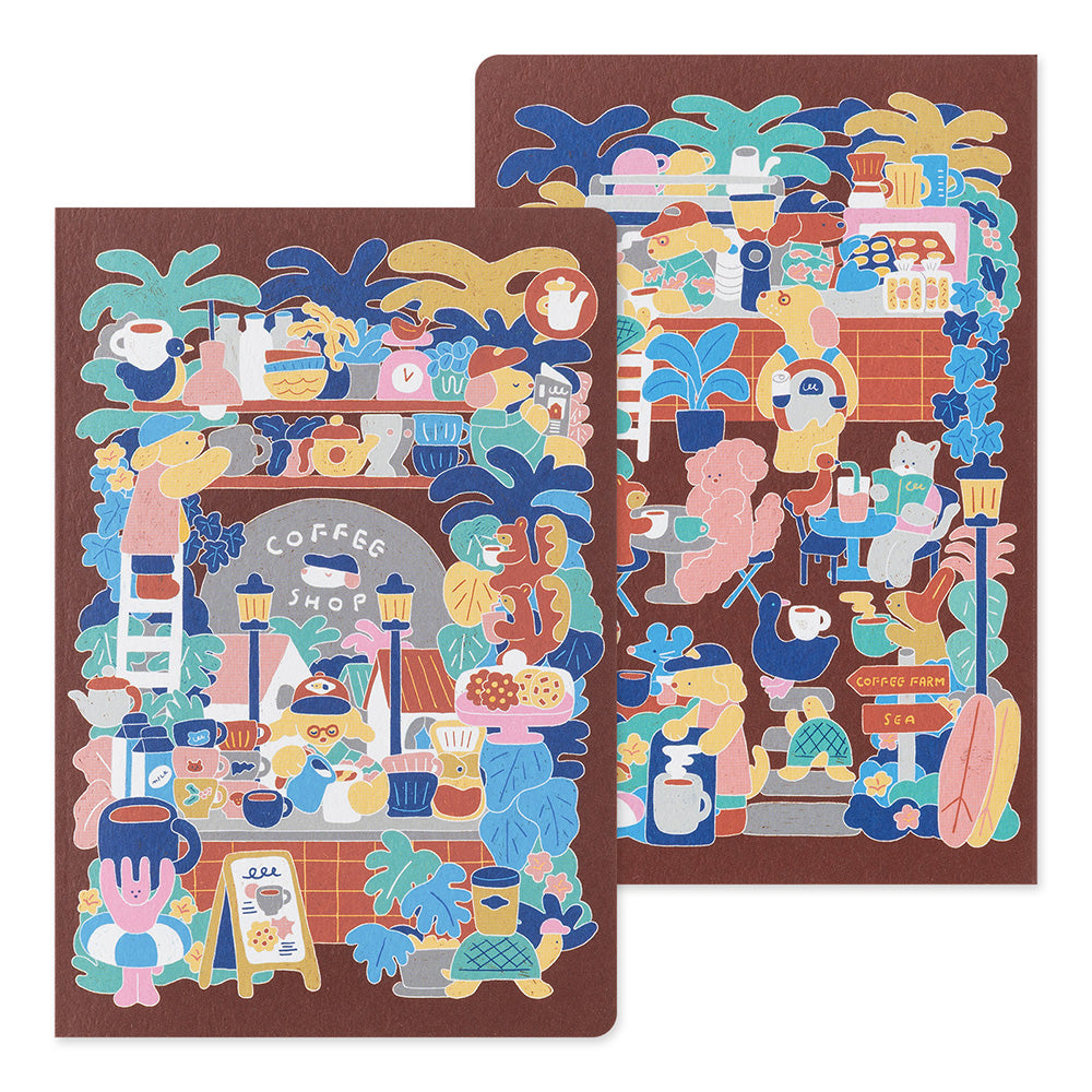MIDORI Yuru Log Notebook B6 Coffee Shop