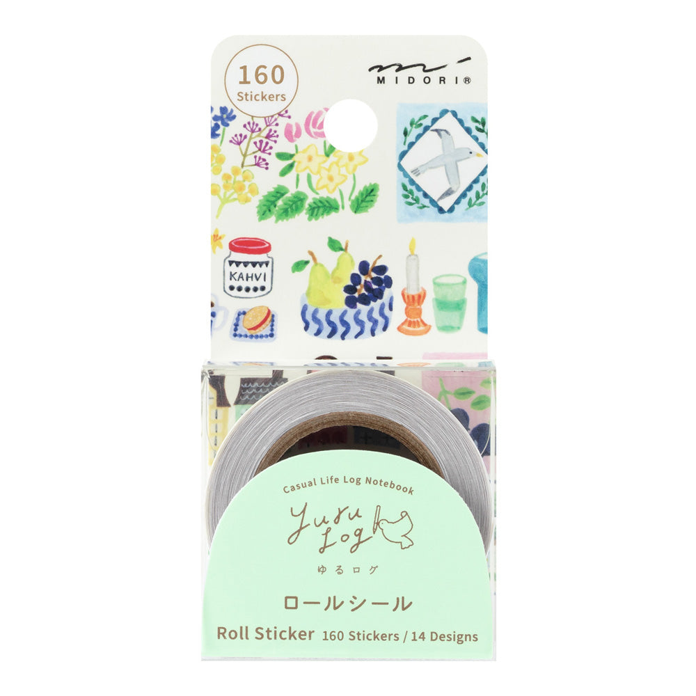 MIDORI Yuru Log Roll Sticker Stamps