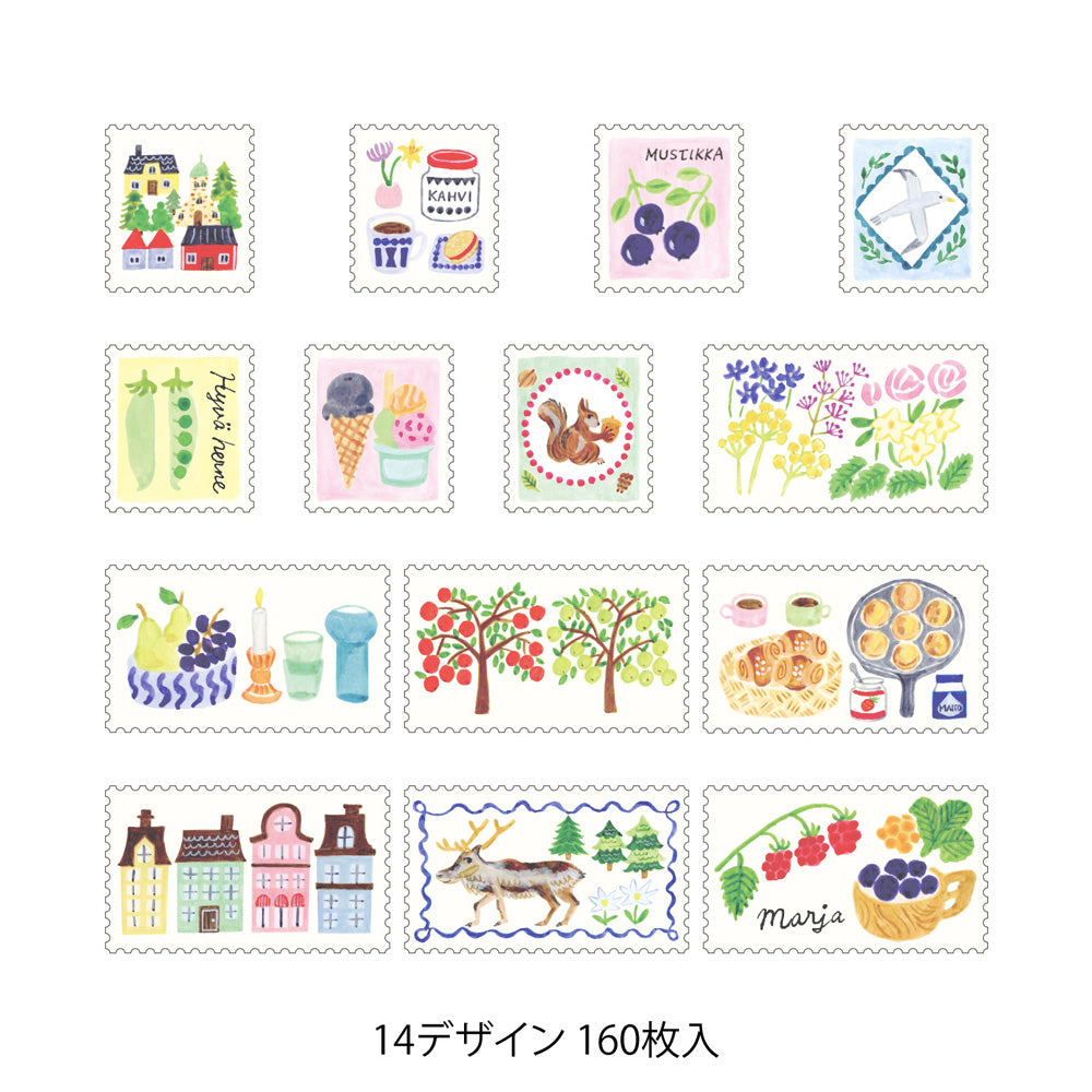MIDORI Yuru Log Roll Sticker Stamps