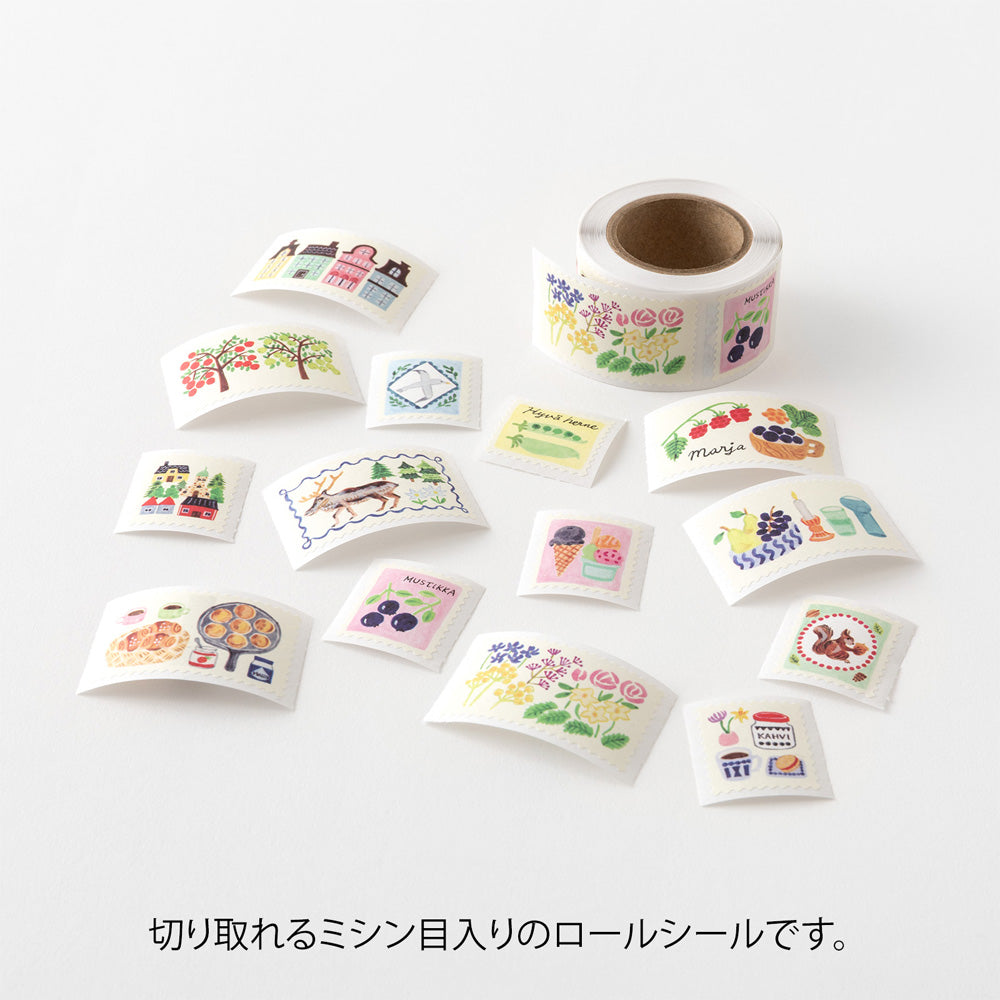 MIDORI Yuru Log Roll Sticker Stamps
