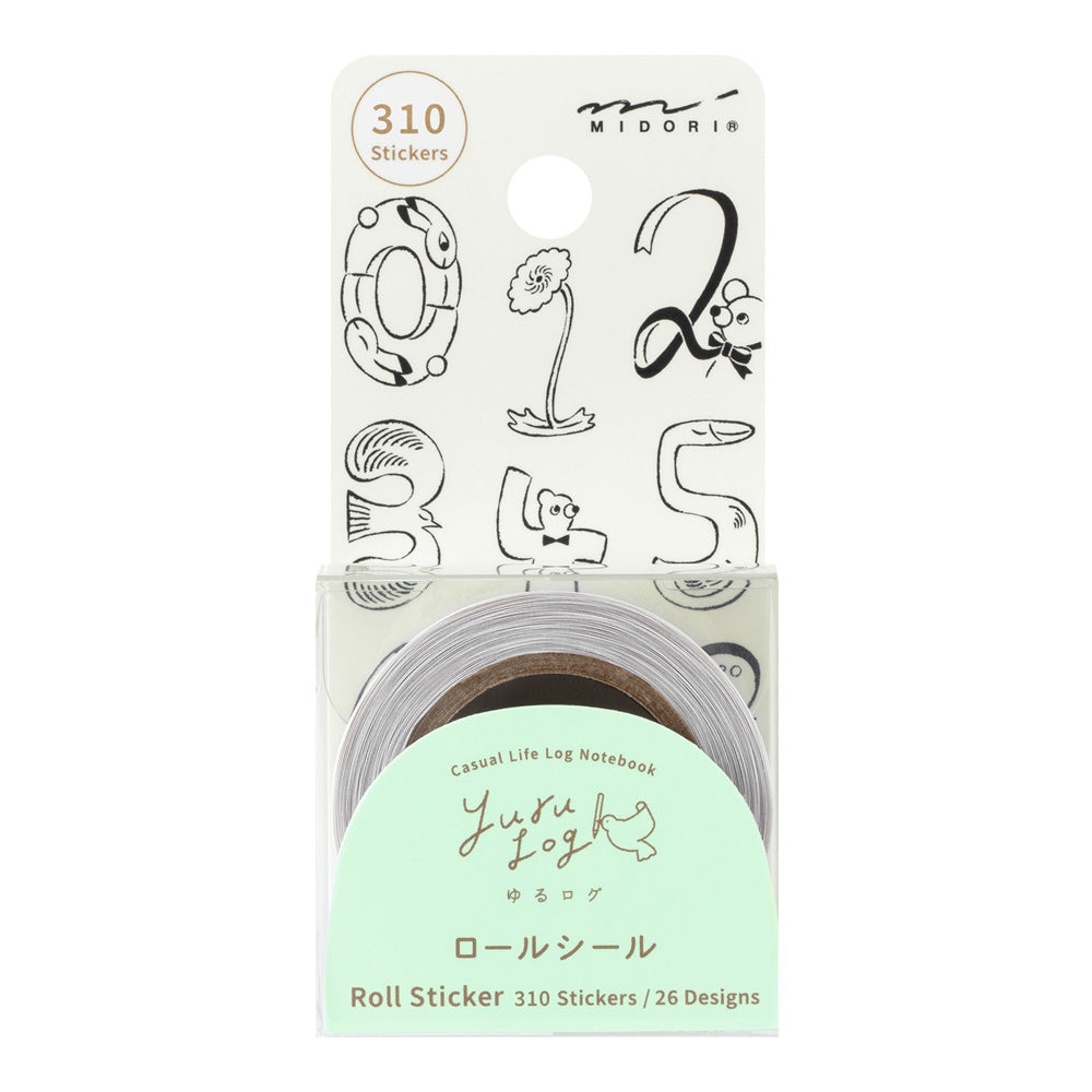 MIDORI Yuru Log Roll Sticker Numbers