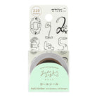 MIDORI Yuru Log Roll Sticker Numbers