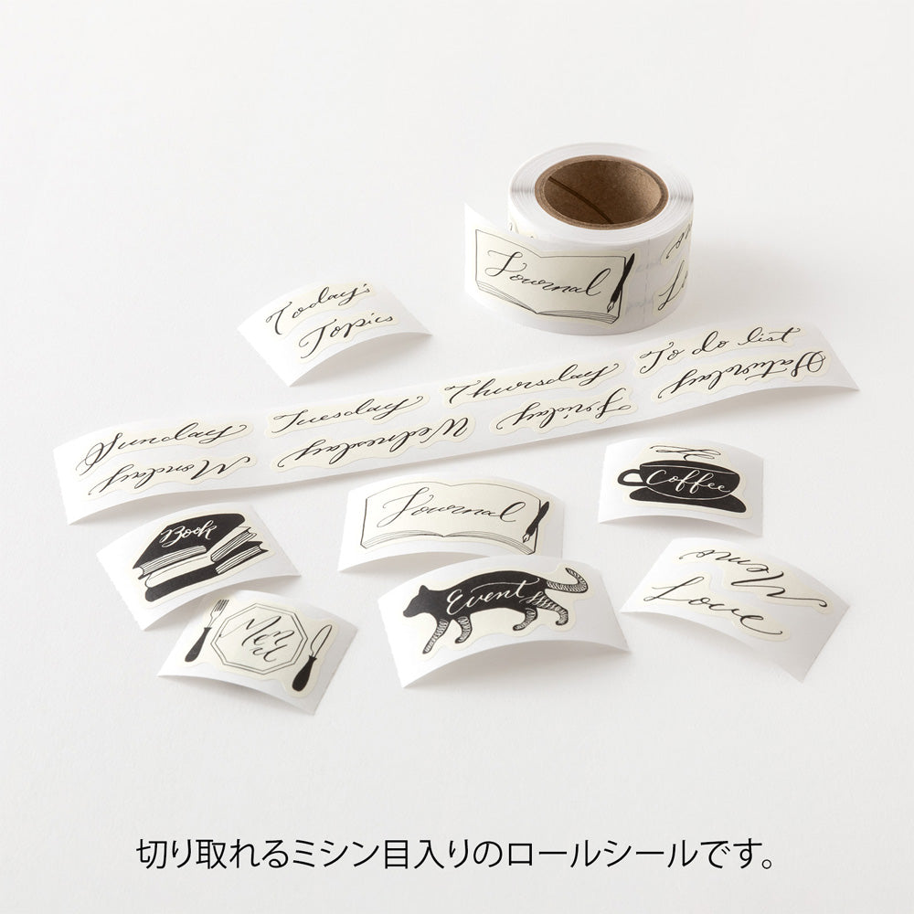 MIDORI Yuru Log Roll Sticker Calligraphy