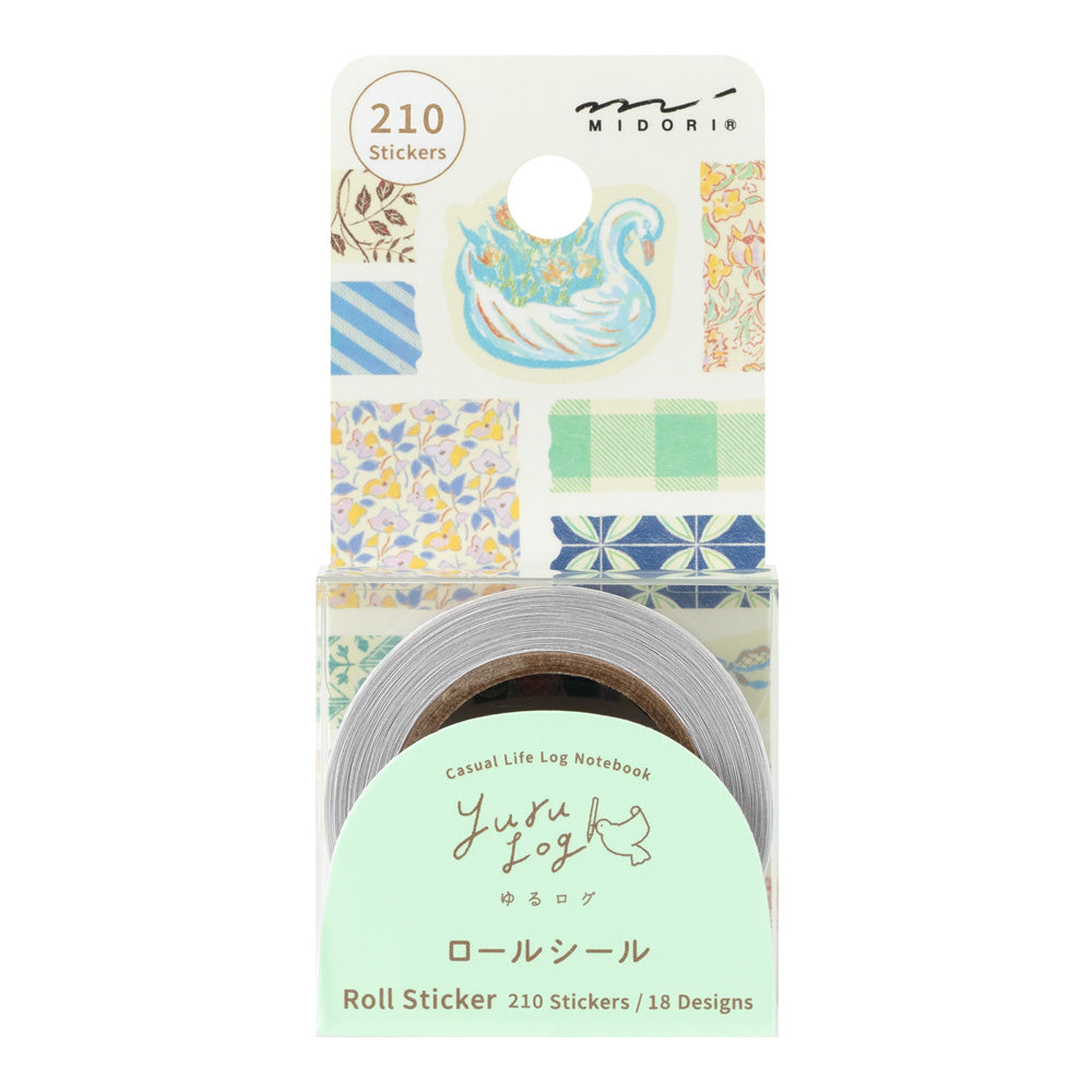MIDORI Yuru Log Roll Sticker Antique
