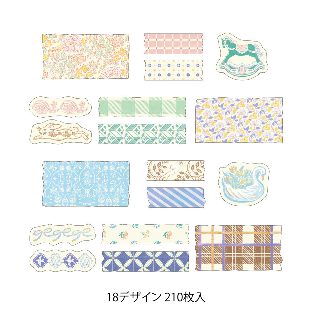 MIDORI Yuru Log Roll Sticker Antique