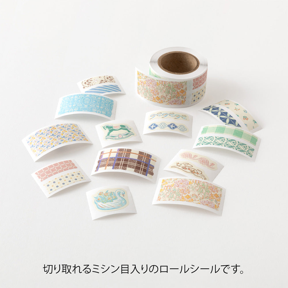 MIDORI Yuru Log Roll Sticker Antique