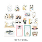 MIDORI Yuru Log Roll Sticker Animal Emotions