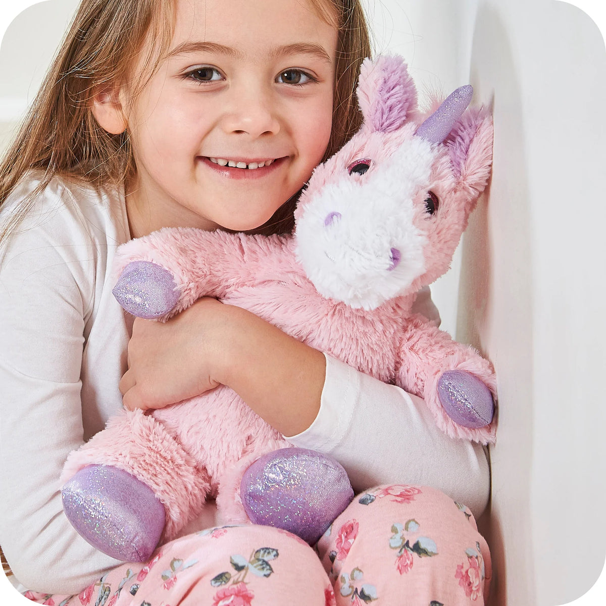 WARMIES Plush Regular Iridescent Unicorn Pink