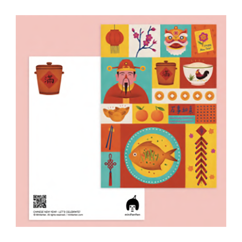 MINIFANFAN Postcard Chinese New Year - Let's Celebrate