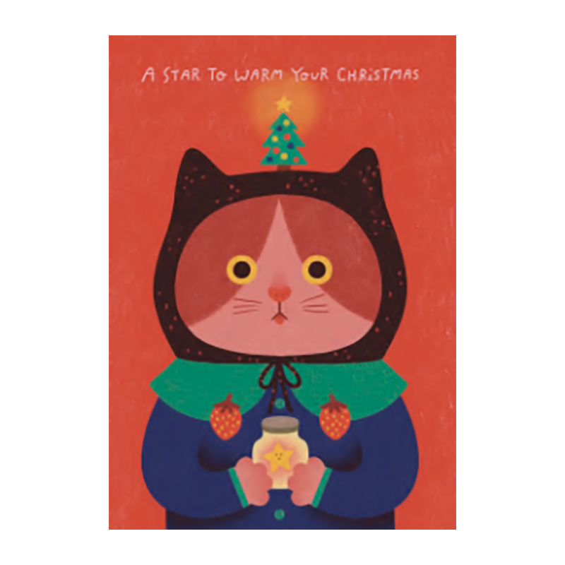 MINIFANFAN Greeting Card A Star to Warm Your Christmas