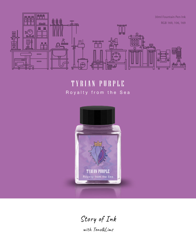 TONO & LIMS Fountain Pen Ink 30ml Story Of Ink Season 2 Tyrian Purple