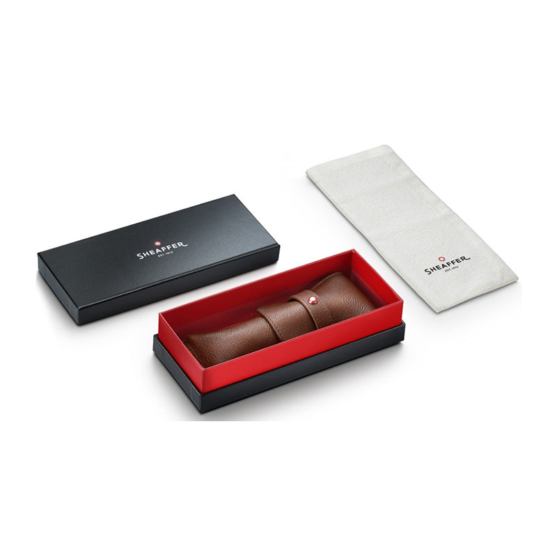 SHEAFFER Double Pen Leather Case Tan Brown