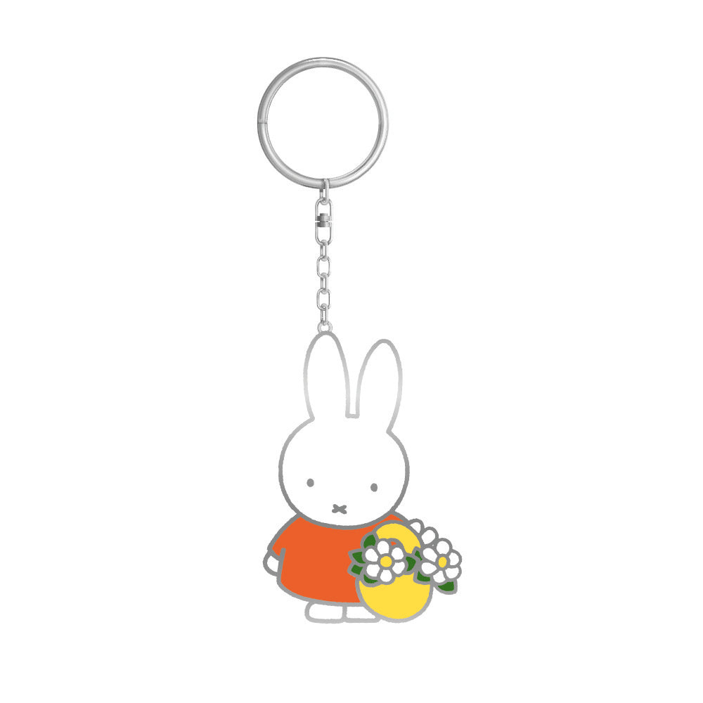 MIFFY Enamel Keychain Miffy with Flowers Default Title